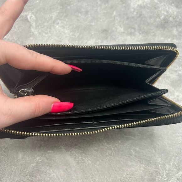 GUCCI Micro Guccissima Black Patent Leather Zip Around Long Luxury Wallet - Picture 9 of 16